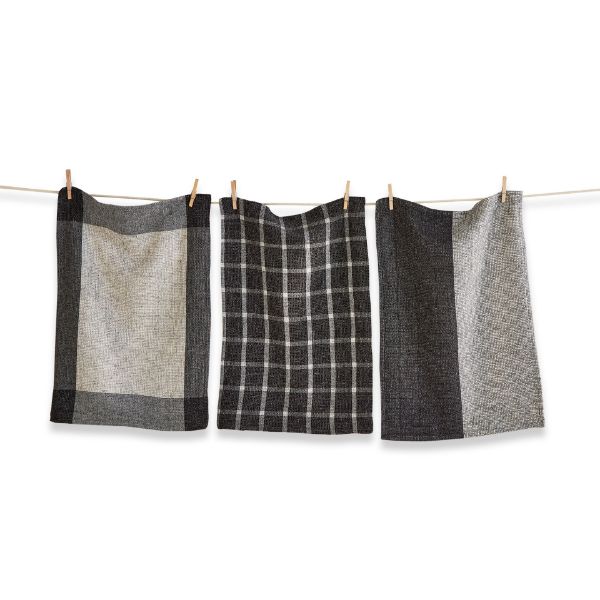 Black + Natural Dish Towel Set