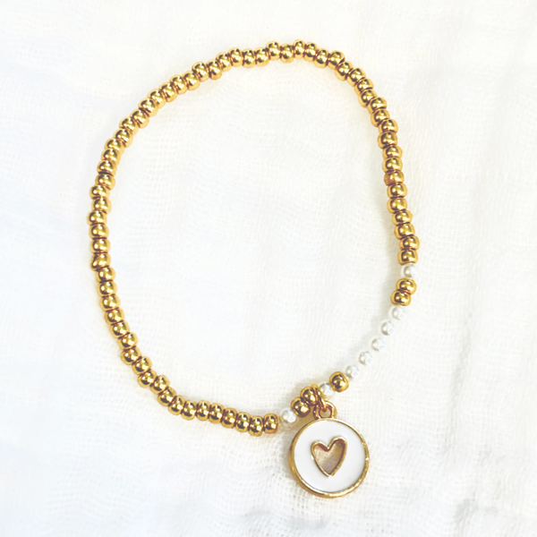 "I Love You" Morse Code Heart Bracelet