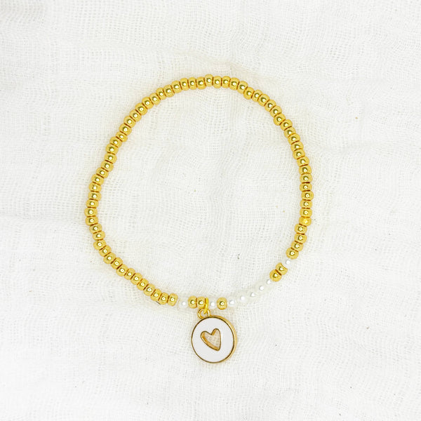 "I Love You" Morse Code Heart Bracelet