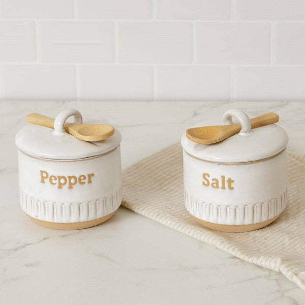 Fluted Edge Salt And Pepper Cellar Pair