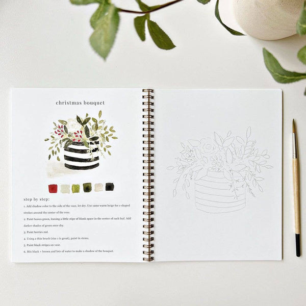 Bouquets Watercolor Workbook