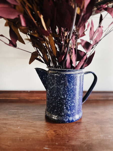 Rustic Blue Enamel Camplng Pot