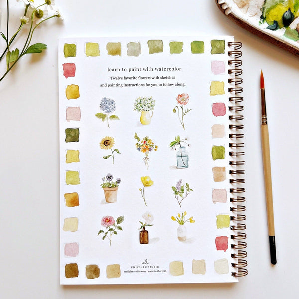 *Flowers watercolor workbook