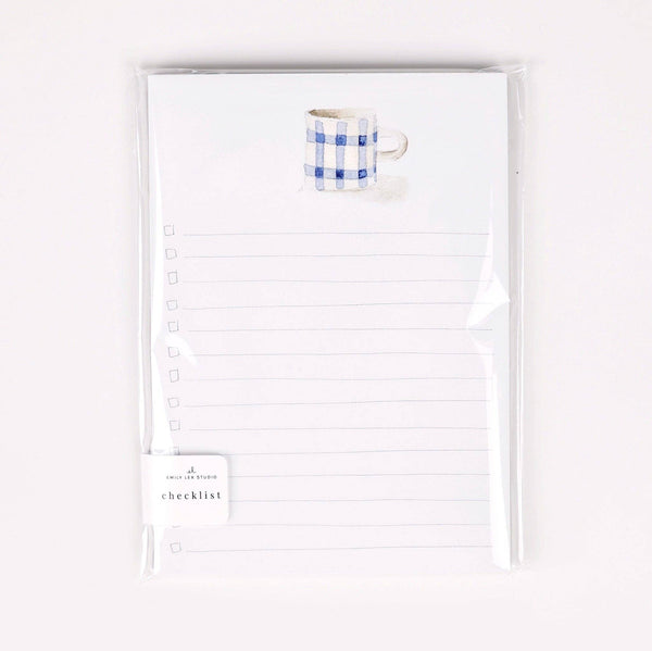 Checklist Notepad: Gingham Mug